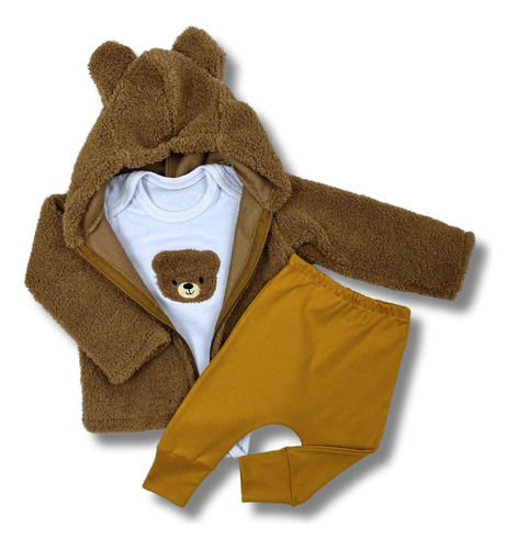 Kit Conjuntinho Roupinha De Frio Bebe Menino Inverno Casaco