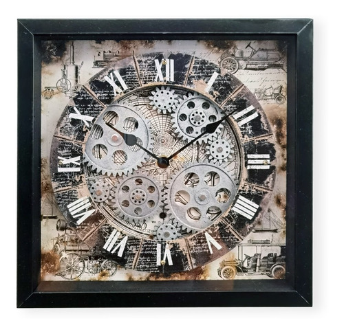 Reloj Engranes Cuadro De Pared