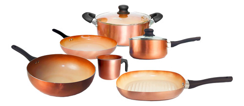 Set 6 Pz Olla Cacerola Bifera Wok Jarro Cerámica Hudson Bz3