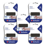 Pack C/5 Memoria Verbatim Slider 16gb Negra