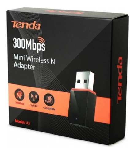 Usb Wifi Mini 300mbps Tenda U3 Tarjeta Adaptador