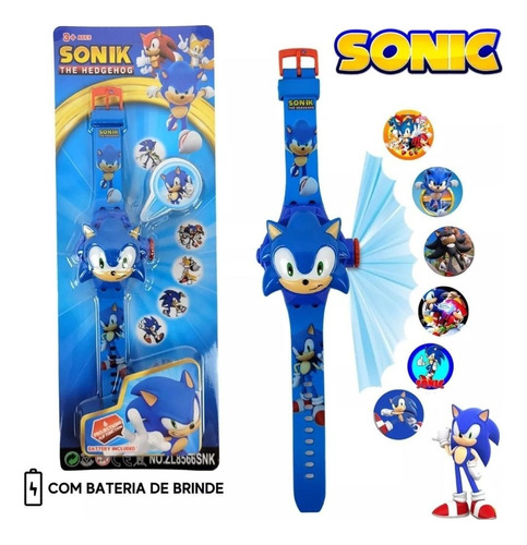 Relógio Projetor Para Criança De Pulso De Personagens Sonic