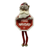 Adorno Navideño Papa Noel Cascabel Feliz Navidad Pettish 