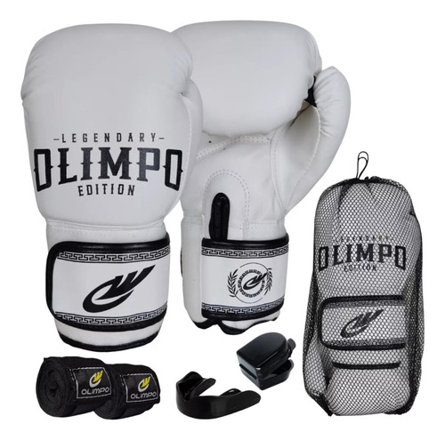 Kit Boxe Muay Thai Luva Bandagem Bucal Olimpo