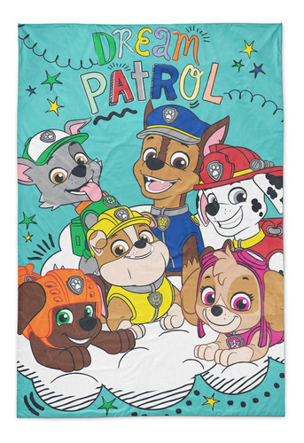 Frazada Piñata Flannel Con Diseño Paw Patrol De 220cm X 155cm