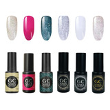 Gama 6 Geles De 1 Paso Semipermanentes Gc Nails, A Elegir. Color Glitter