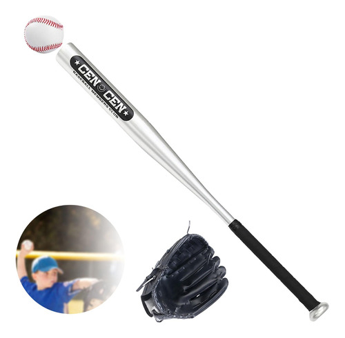 Set De Béisbol Bates De Aluminio C/pelota Y Guante Infantil