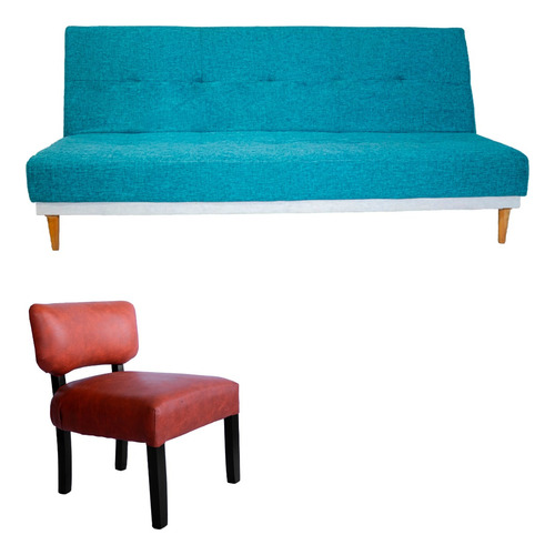 Juego De Living Moderno Sofa Cama 3 Cuerpos + Matera