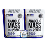 2x Hipercalórico Mass 28500 3kg + Bcaa Em Pó 300g - Profit