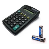 Calculadora Pxh 8botões Preto + 2pilha Aa Panasonic Esc Facu