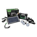 Kit Linterna Solar Con Radio Fm, Puerto Usb, Bombillos 3w