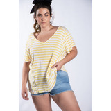 Remera Rayada Verano Muy Fresca En Talle Grandes Para Mujer