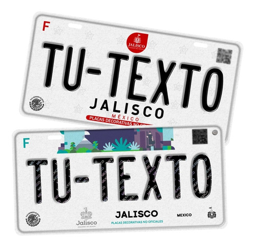 2 Placas Metalicas Reflectivas De Jalisco Personalizado