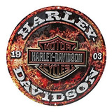 Harley-davidson En Relieve De Piedra Rust Barra Y El Escudo 