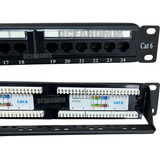 Patch Panel 24 Portas Cat6 Rj45 Certifica Com Guia Traseira