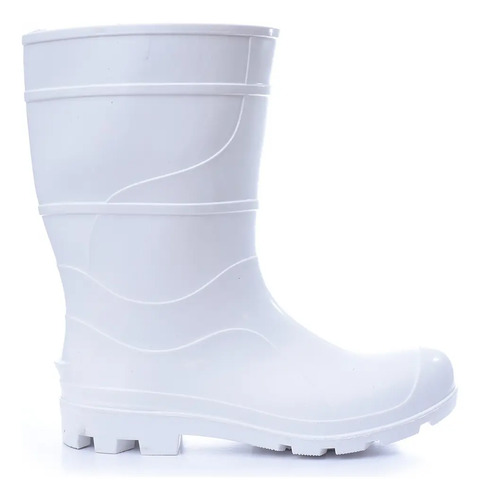 Bota Borracha Pvc Branca Cano Médio Galocha Impermeável | MercadoLivre