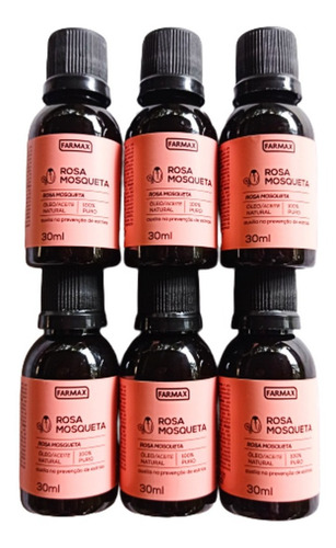 Rosa Mosqueta Óleo Natural 100% Puro= Kit Com 6 = 30 Ml Cada