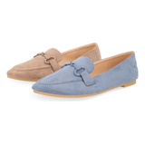 Zapato Dama Casual Piso Café Y Azul  Duo Pack 302