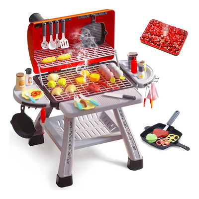 Juguete De Barbacoa Parrilla Asador Bbq Cocinita Niños 41pzs Color Rojo | Meses sin interés