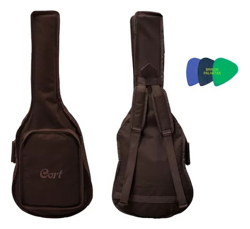 Capa P/ Violão Folk Cort Bag Acolchoada Cargo Com Alça +