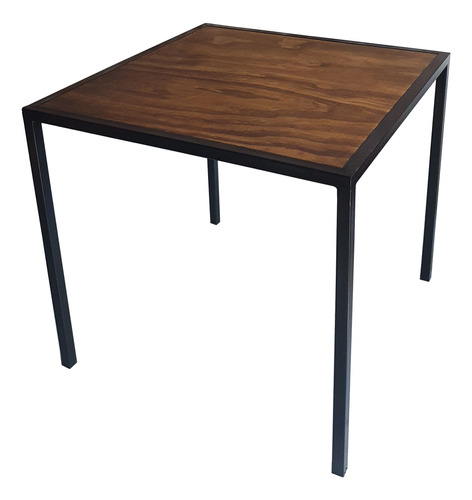 Mesa Comedor Industrial Madera Hierro 80x80 Moderna