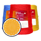 Kit 5 Barbante Olinda 600g Nº 4 6 8 Crochê Tapete Colorido 