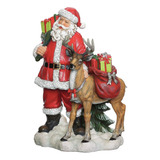 Santa Claus Con Reno Navidad 25cm, Roman Christmas