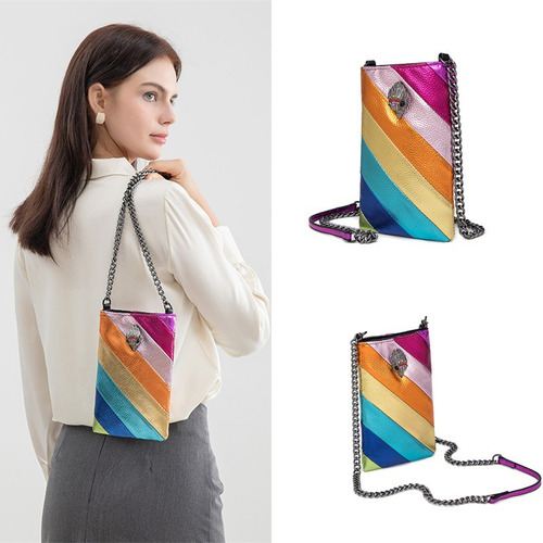 Bolso De Hombro Multicolor Con Cabeza De Águila Arcoíris Con