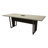 Mesa De Reunião Pés Metal 2m Cs Pre Caixa De Tomadas F5