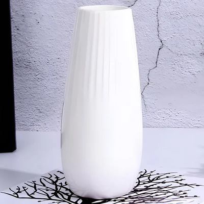 Jarrón De Cerámica Decorativas Modernas Florero Hogar Color Blanco | MercadoLibre