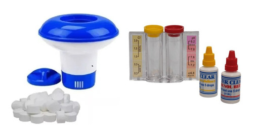 Kit Dosificador Flotante + Pastillas Cloro + Medidor Ph  