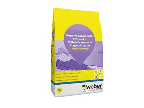 Cemento Hidráulico Fragüe Ultra Rápido Weber Imperstop 5 Kg