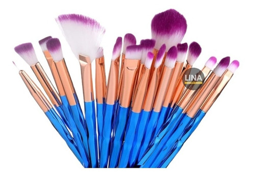 Set De 10 Brochas Aplicadoras Maquillaje Tornasoladas