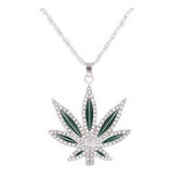 Collar Colgante De Metal Hierba Marihuana Weed