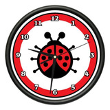 Signmission Beagle Ladybug Reloj De Pared Rojo Decoración De