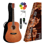 Pack Guitarra Acústica Sx Sd104kbr Con Funda Correa Afinador