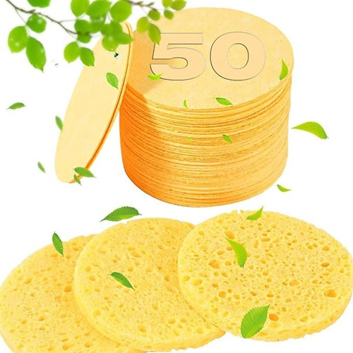 50 Esponjas Faciales Comprimida Para Limpieza Y Exfoliación