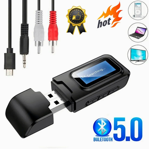 2 En 1 Usb Bluetooth 5.0 Transmisor Receptor Con Lcd