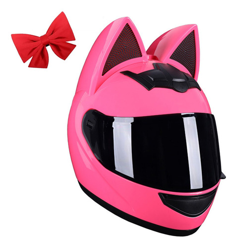 Casco De Moto Con Orejas De Gato Para Mujer Certificació Dot