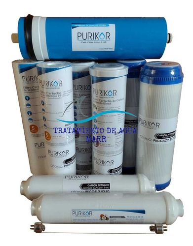 Kit 12 Meses Purikor Pkro400-6uvp Y Membrana Osmosis 400 Gpd