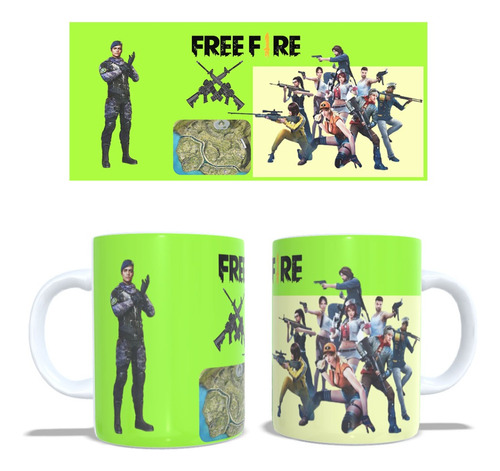 Caneca Personalizada Free Fire M4 Porcelana Xícara 