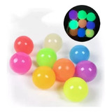 12 Pcs Bola Pegajosa Pared Fluorescente Antiestrés Juguete