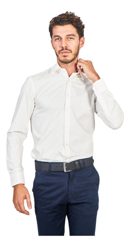 Camisa Masculina Social Tecido Fibra De Bambu 