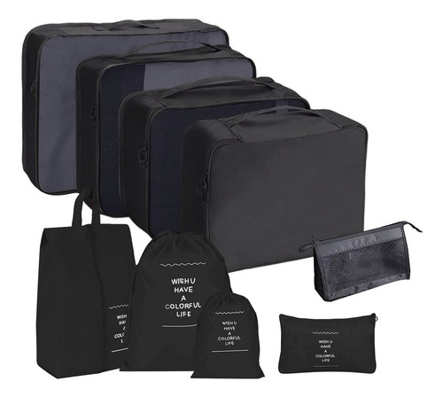 Organizador De Valija Set 9 Piezas Neceser Viaje Bolso Avion