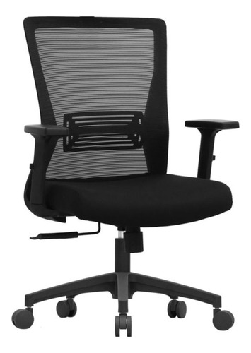 Silla Para Oficina Ergonomica Brazos Ajustables Praga Color Negro