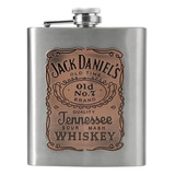 Cantil Whisky Jack Daniel Whiskeira Stainless Aço Inox 7 Oz