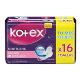 Kotex Nocturna Toallas Femeninas Con Alas 16 Unidades