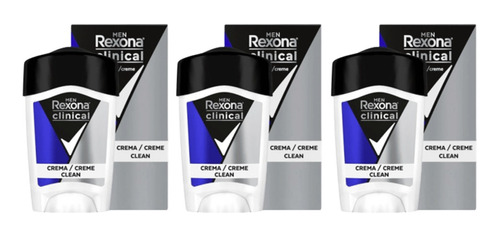 Rexona Desodorante En Barra Clinical Clean Pack X3 Unidades