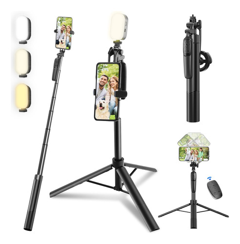 Tripode Celular, Palo Selfie Stick, Control Remoto Bluetooth