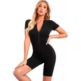 Catsuit Mono Jumpsuit Elastizado Con Cierre Short Lycra 